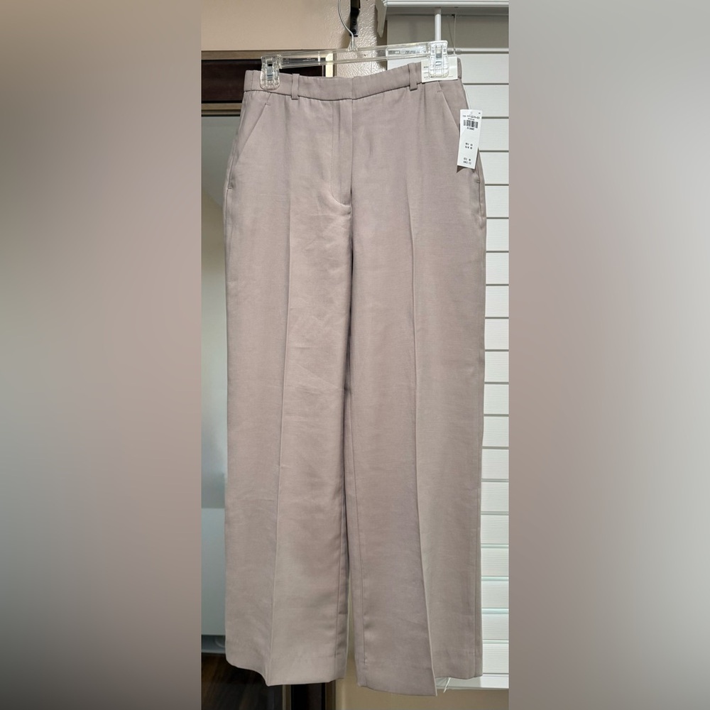 NWT Abercrombie & Fitch Harper Tailored Wide High Rise Leg Pant 25 0 Short Beige